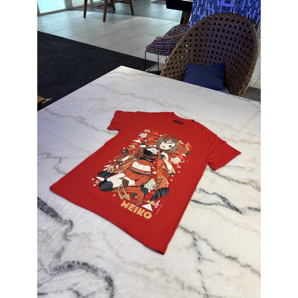 Brand new red Vocaloid Hatsune Miku t-shirt featuring the character Meiko
